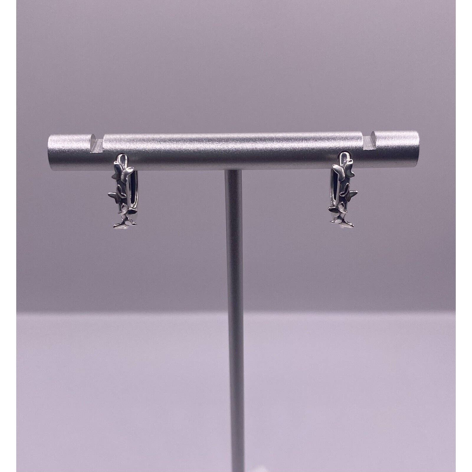 Beautiful Butterfly Drop Sterling Silver Earrings